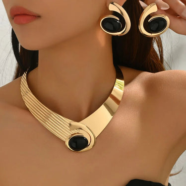 18K Gold - Plated Necklace and Earrings Jewelry Set - Coolpeacock